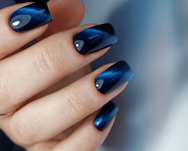 Russian Gel Manicure with Cat Eye