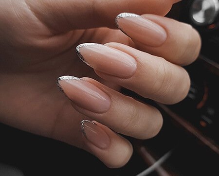 Builder manicure with French design