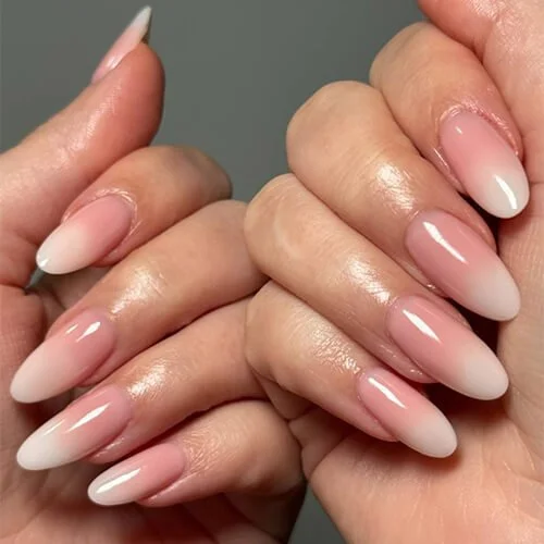 Soft ombré builder gel manicure with Russian technique at Mars Nails NYC Soft ombré builder gel manicure with Russian technique at Mars Nails NYC