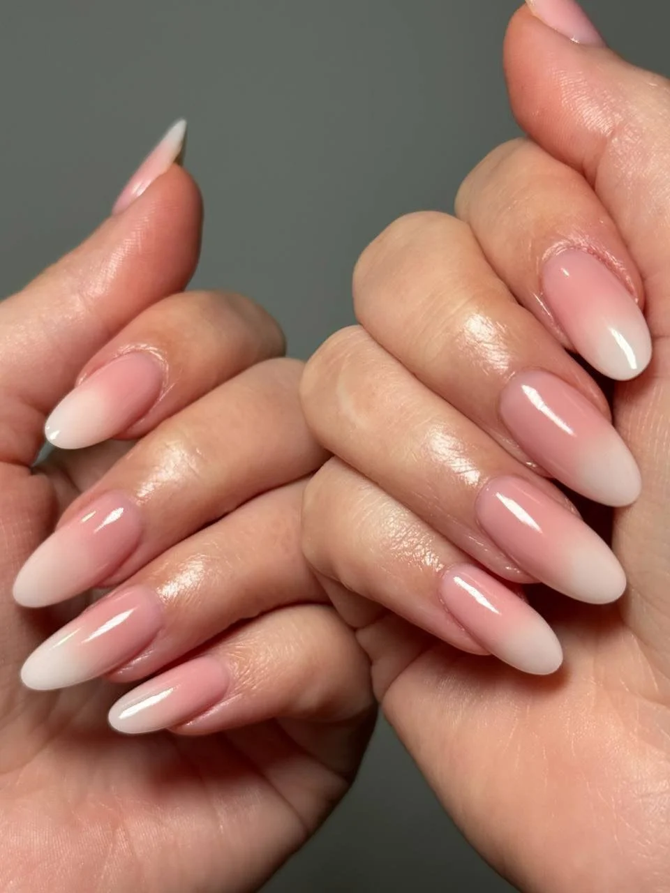 Builder gel structure and ombre result during advanced nail training
