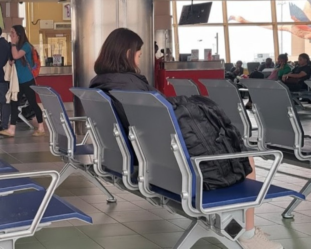 Calm festive terminal scene