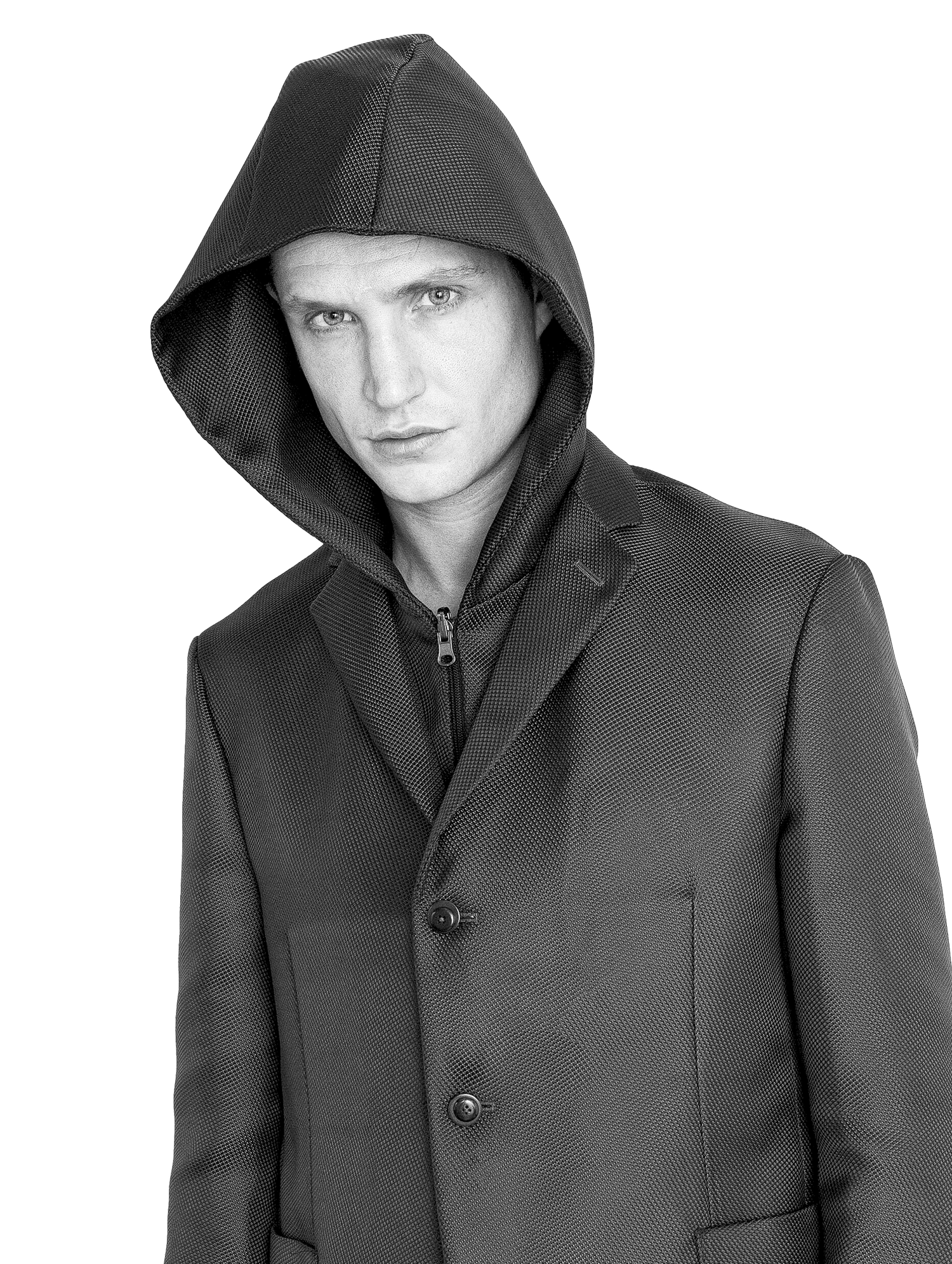 Hooded coat, made to measure