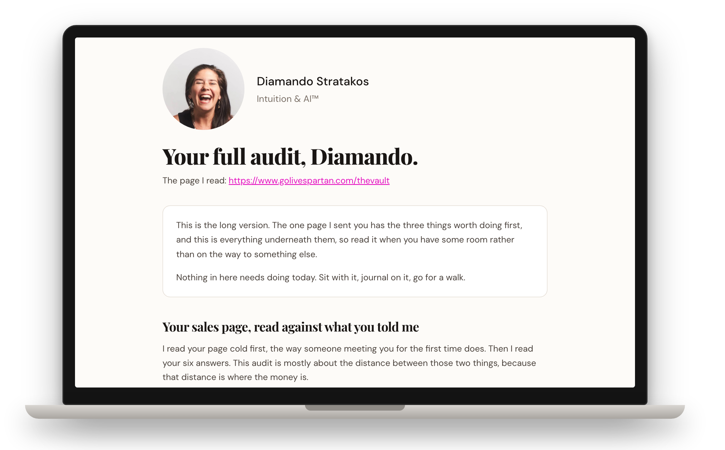 Your full audit, on a laptop