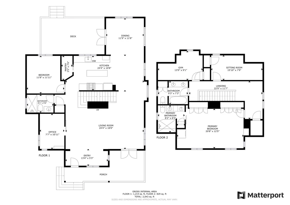 Example floor plan generated from a Matterport scan