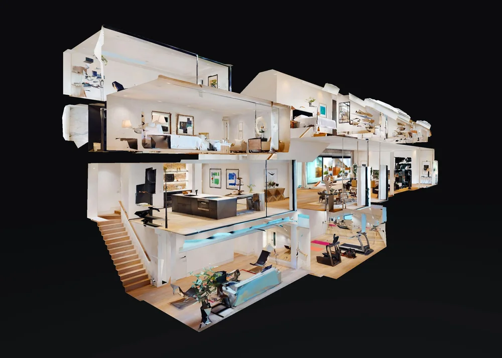 Dollhouse view of a home in 3D