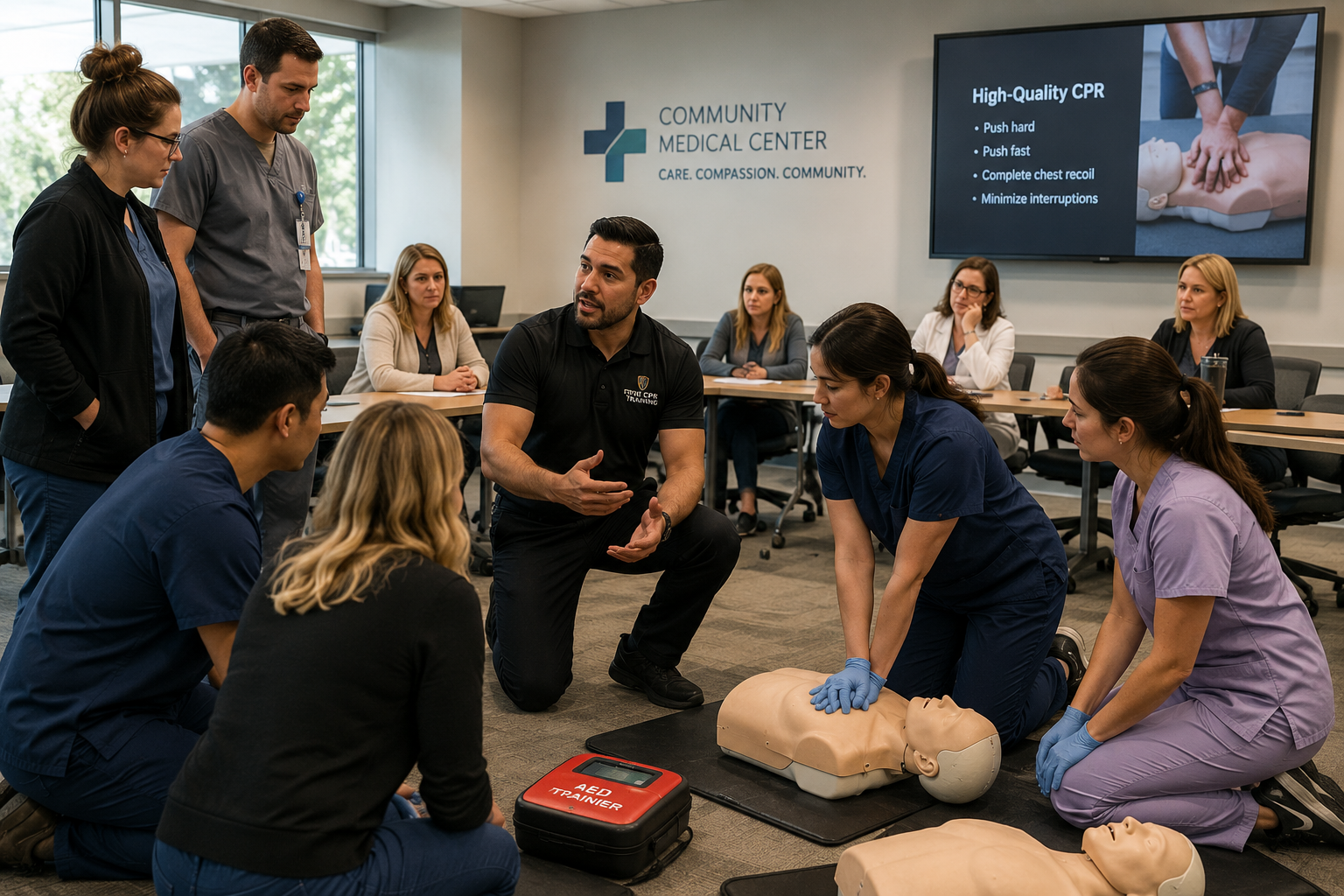 Group CPR training provided by The CPR Training