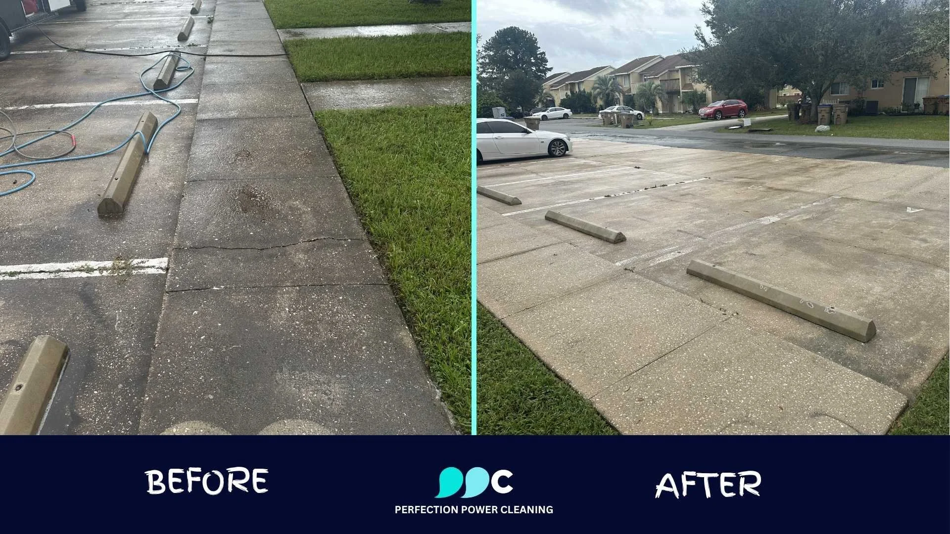 Orlando driveway cleaning before and after transformation