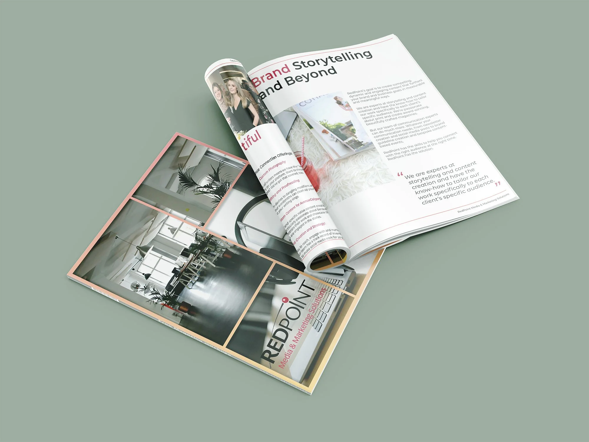 Redpoint Media Capabilities brand guidelines showcasing commercial design excellence