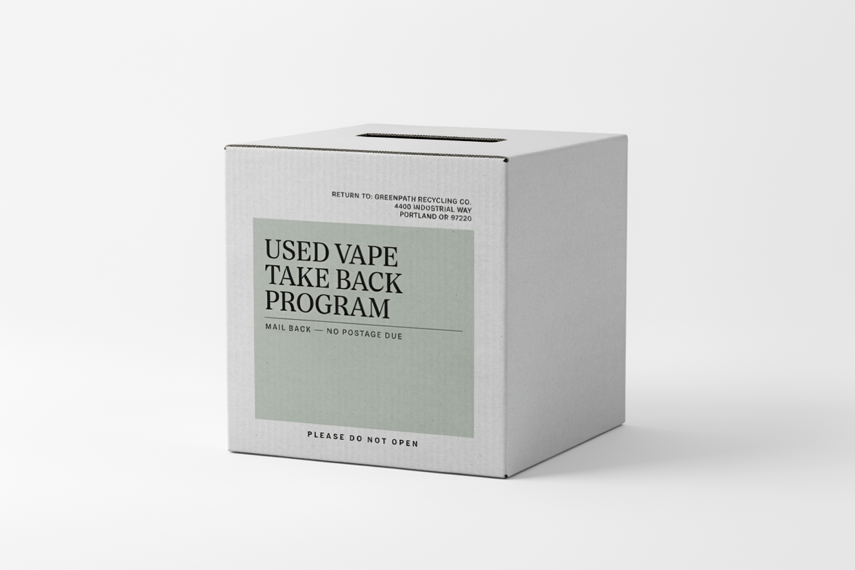 Illustration of 10x10 vape mail-back box