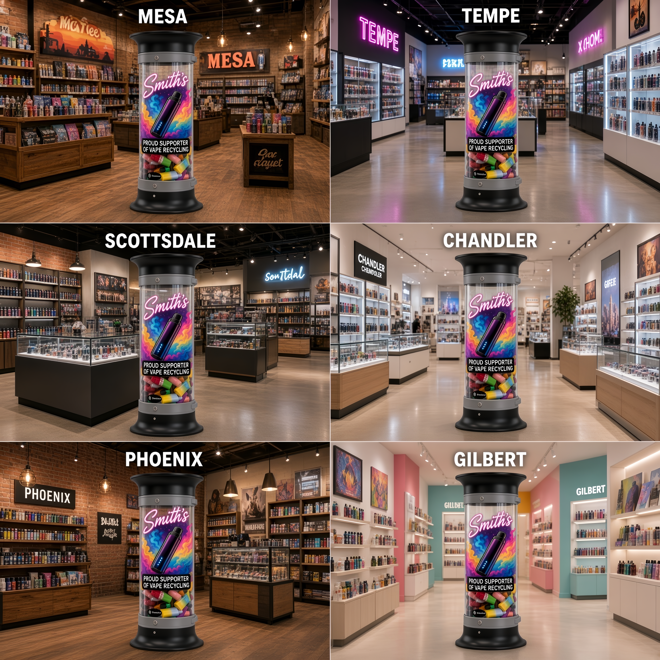 ResQ Vapes public drop-off bin in a retail setting