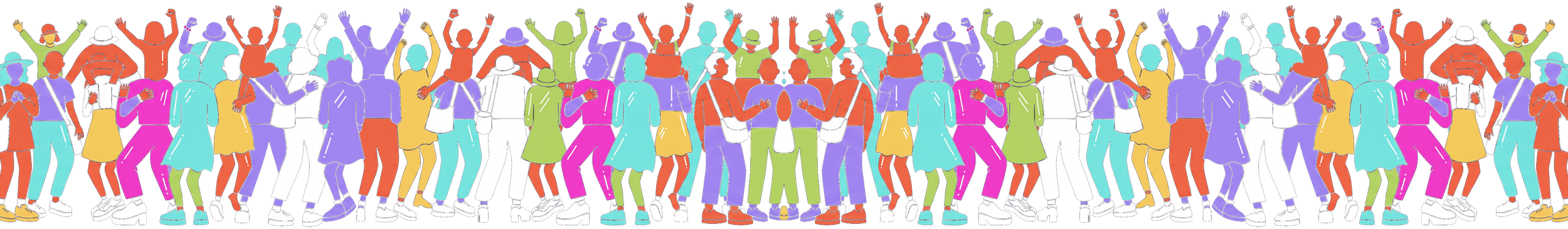 A crowd of parents and kids dancing