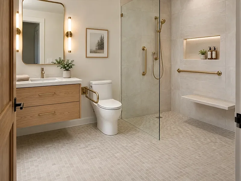 Aging-in-place bathroom features