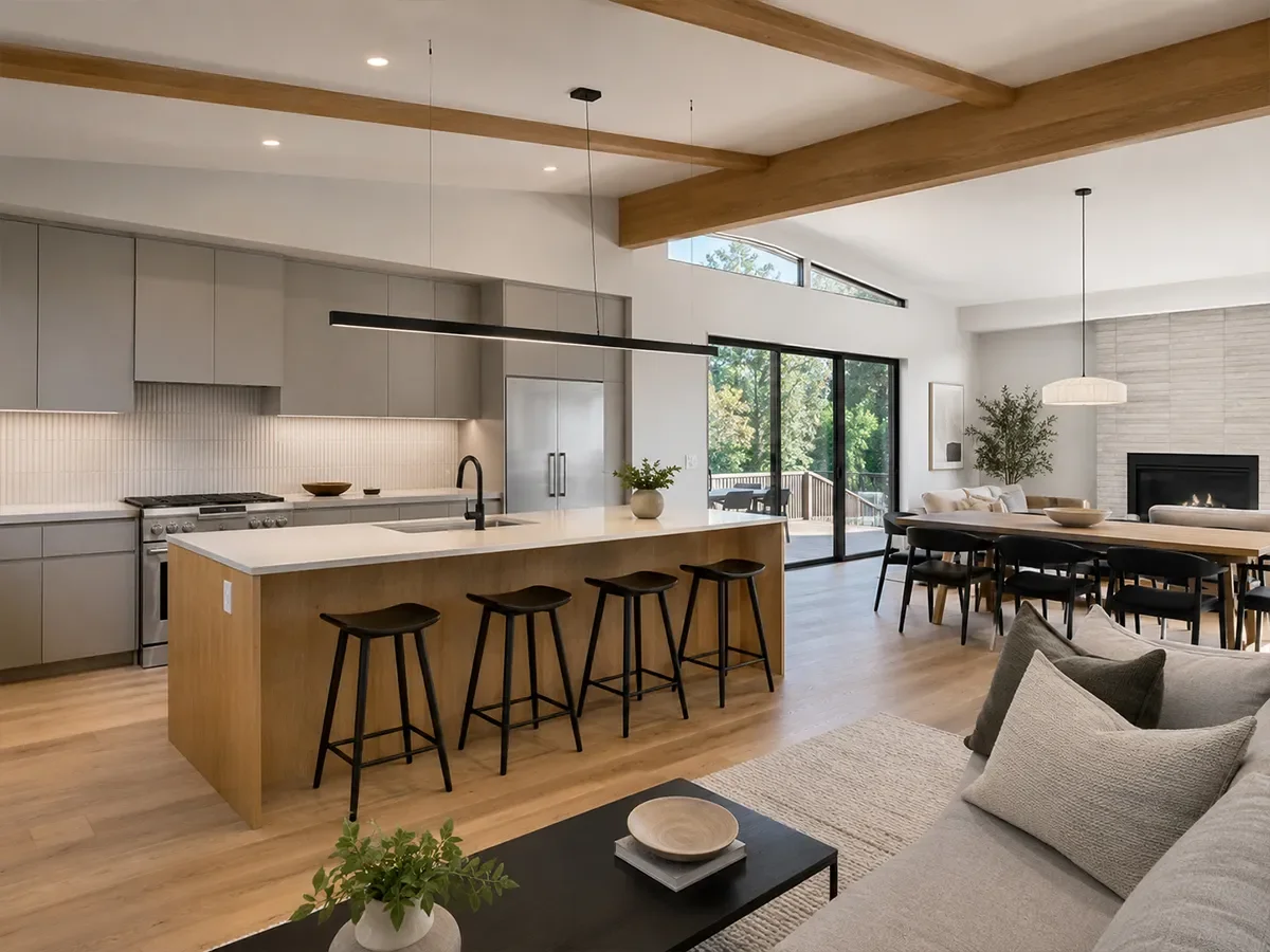 Open-concept kitchen layout in a Kirkland kitchen remodel