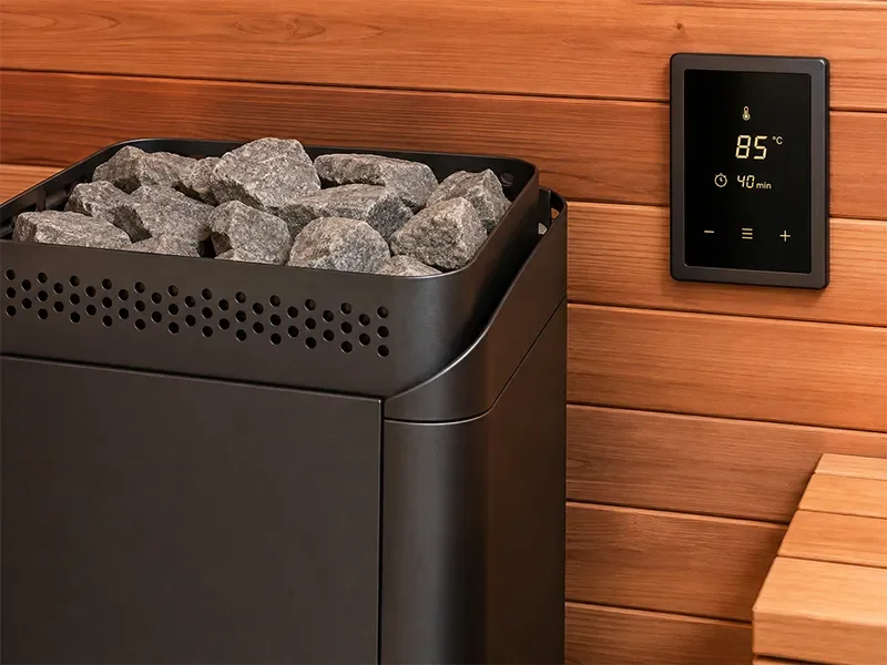 Sauna heater and controls in a Seattle, WA installation by Space | Craft