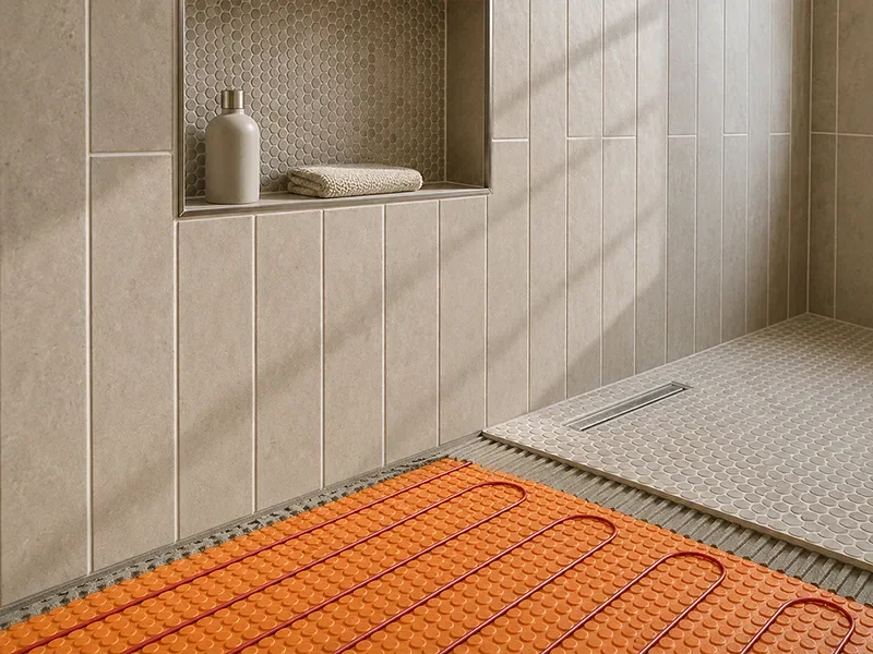 Heated bathroom floors