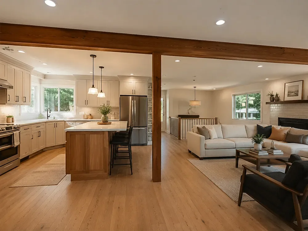 Open-concept conversion in a Kirkland, WA renovation