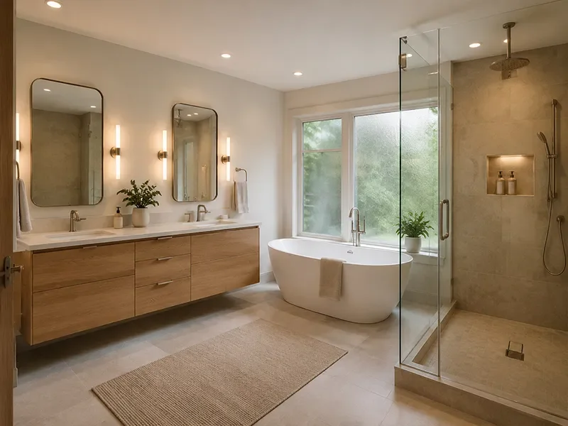 Primary and spa bathroom