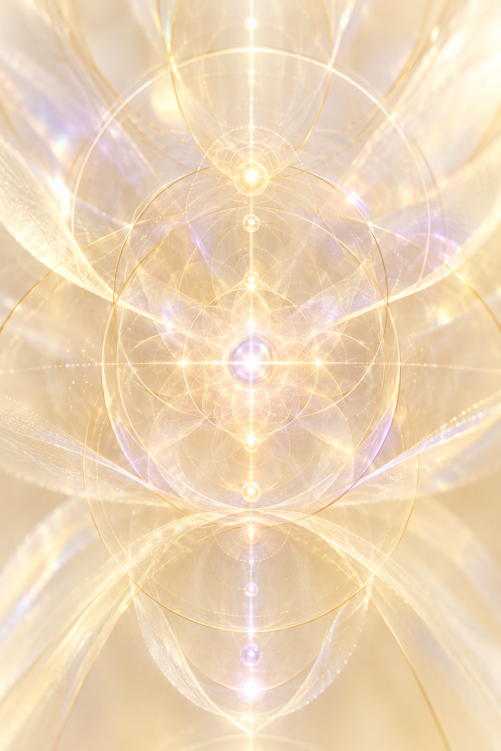 Layers of golden light and delicate light-code geometry