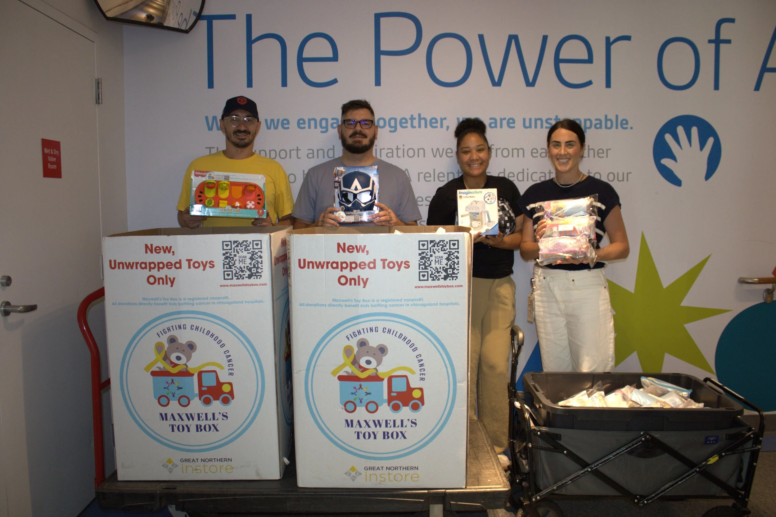 Maxwell’s Toy Box donation drop-off at Lurie Children’s Hospital