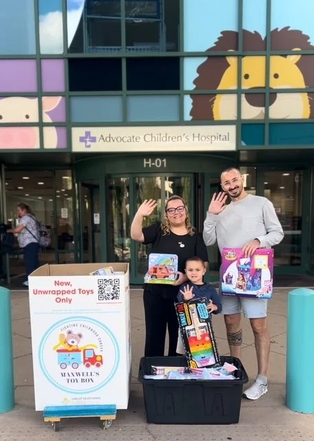Maxwell’s Toy Box donation drop-off at Advocate Children’s Hospital in Oak Lawn