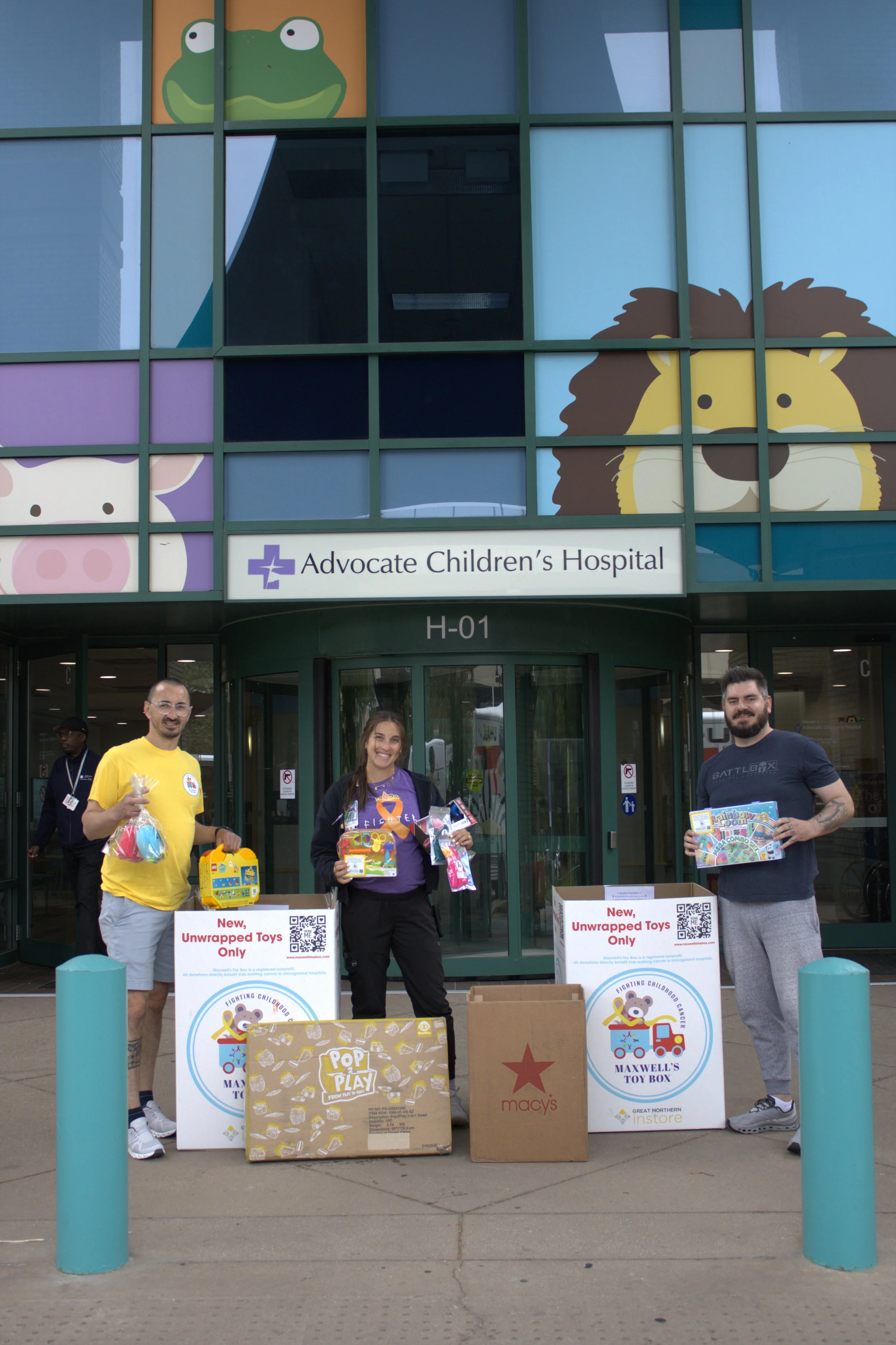 Toys and art supplies donated to children