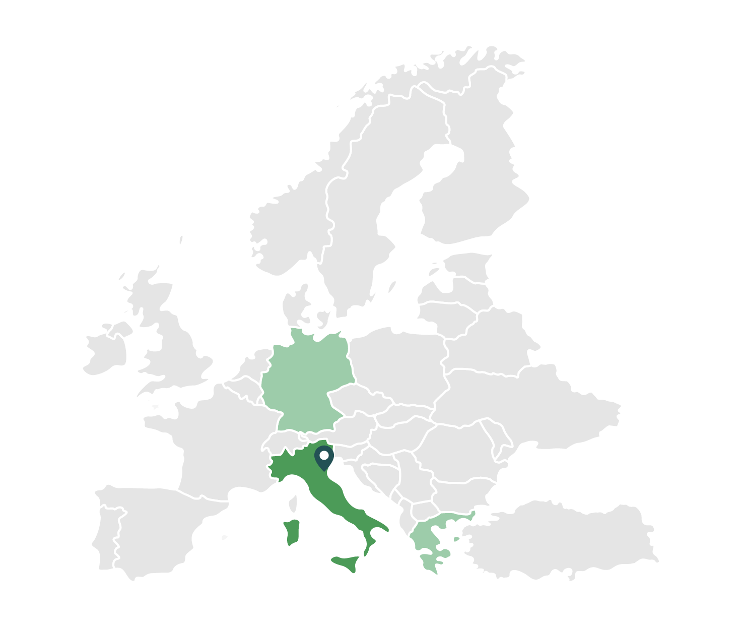 Map highlighting Italy