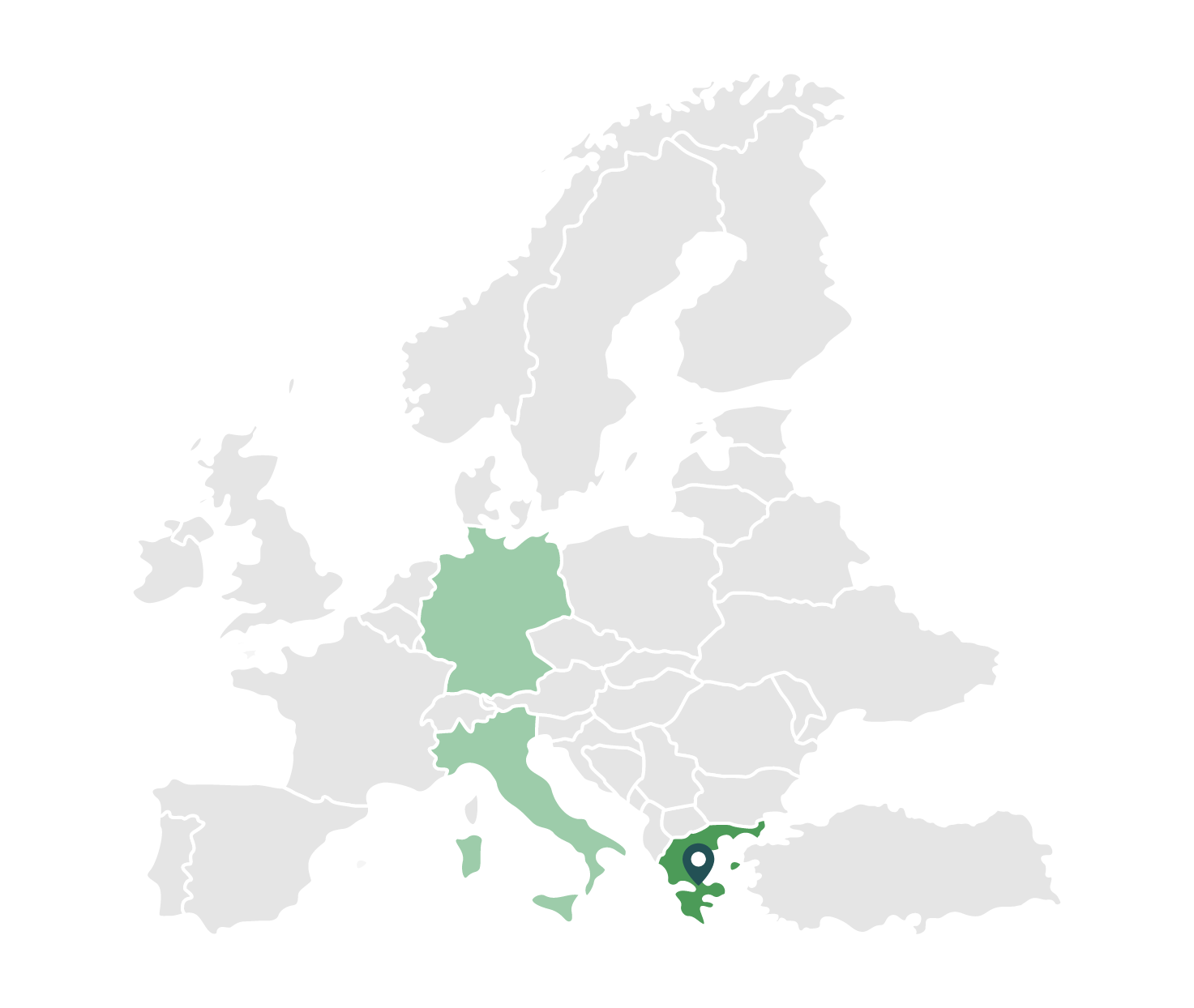 Map highlighting Athens