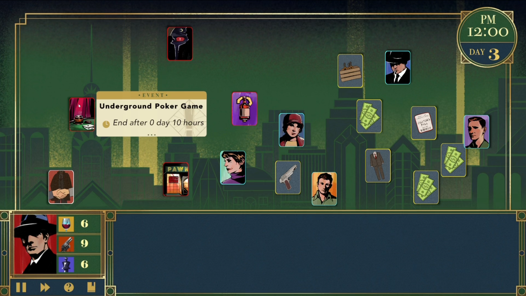 Final OMERTA interface with fixed information panel and Codex