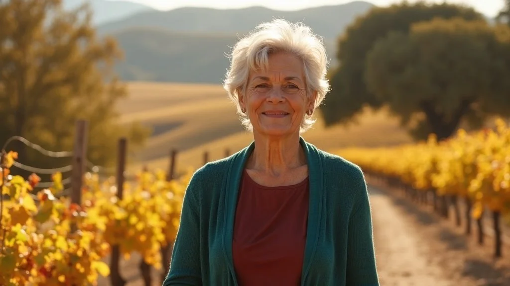 Vineyard trail path through Napa Valley wine country hills