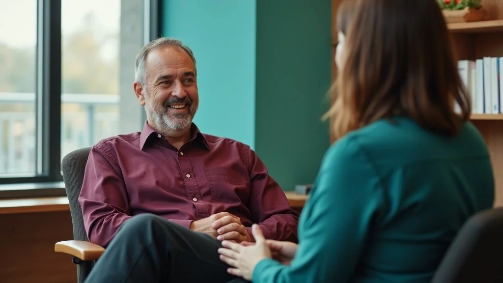 Patient discussing neurogenic claudication symptoms with interventional pain specialist in Napa medical office