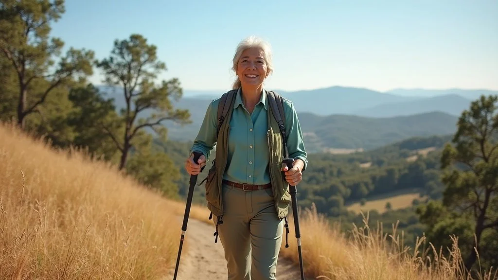 Active woman hiking Westwood Hills Park after successful sciatica treatment in Napa Valley