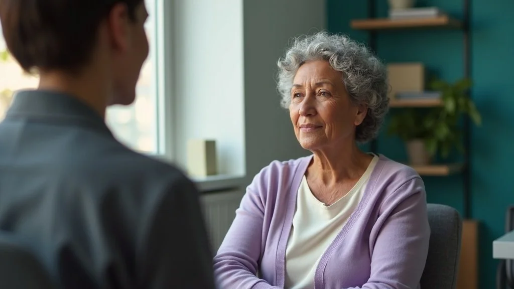 Compassionate sciatica specialist consultation in Napa medical office, patient feeling heard and hopeful