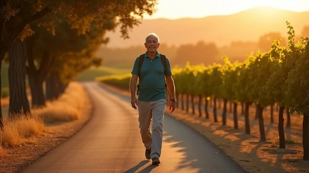 Man enjoying Silverado Trail walk after complete recovery from sciatica treatment Napa