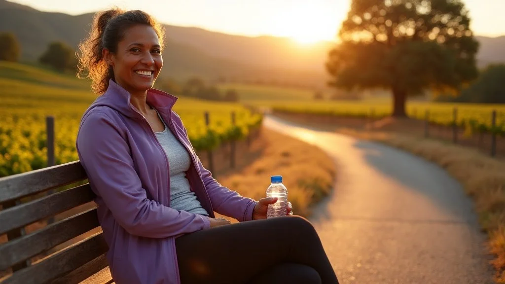 Woman resting comfortably on wine country trail after back pain doctor Napa restored mobility