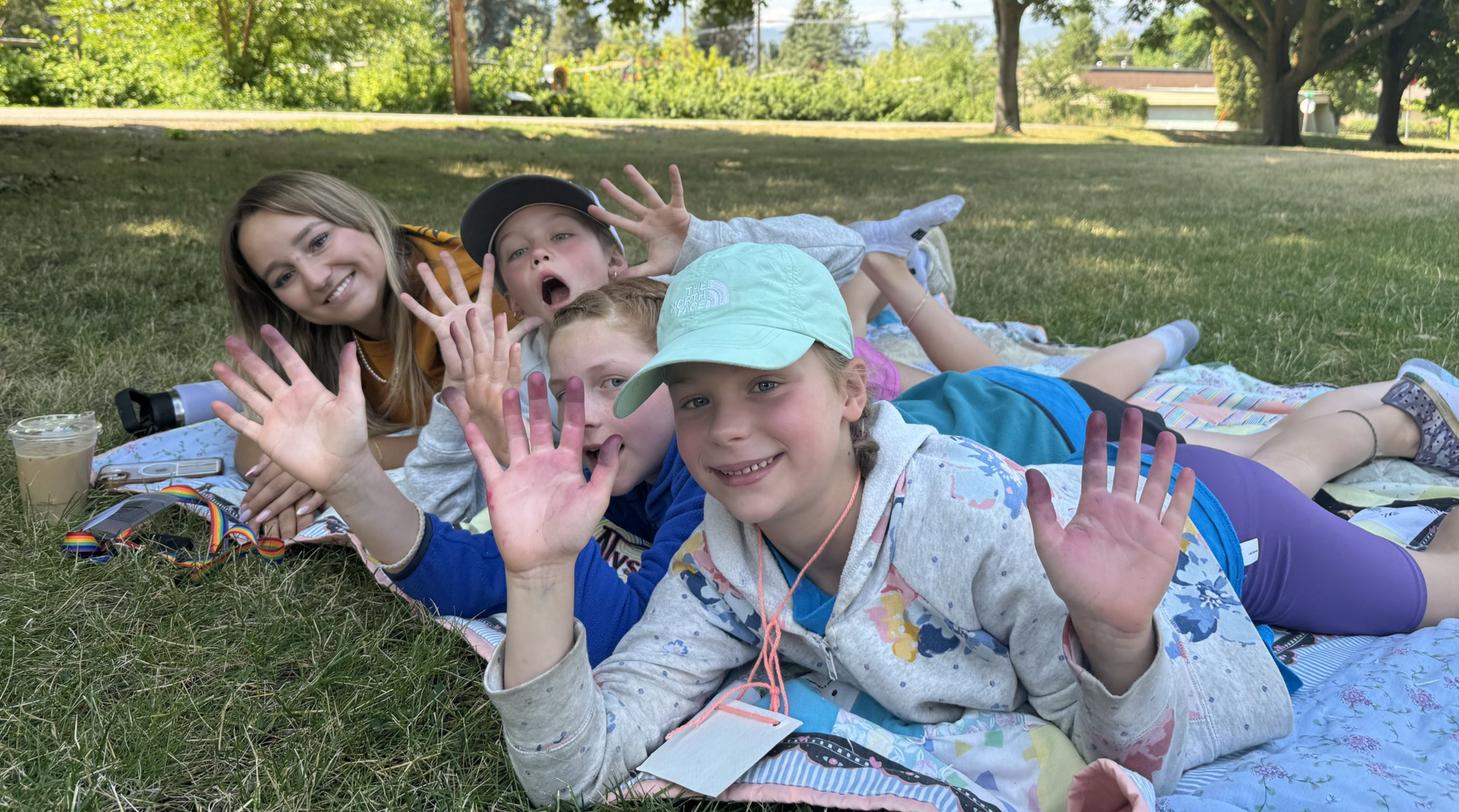 Children and families spending time together at Naramata Centre during Summer Sessions