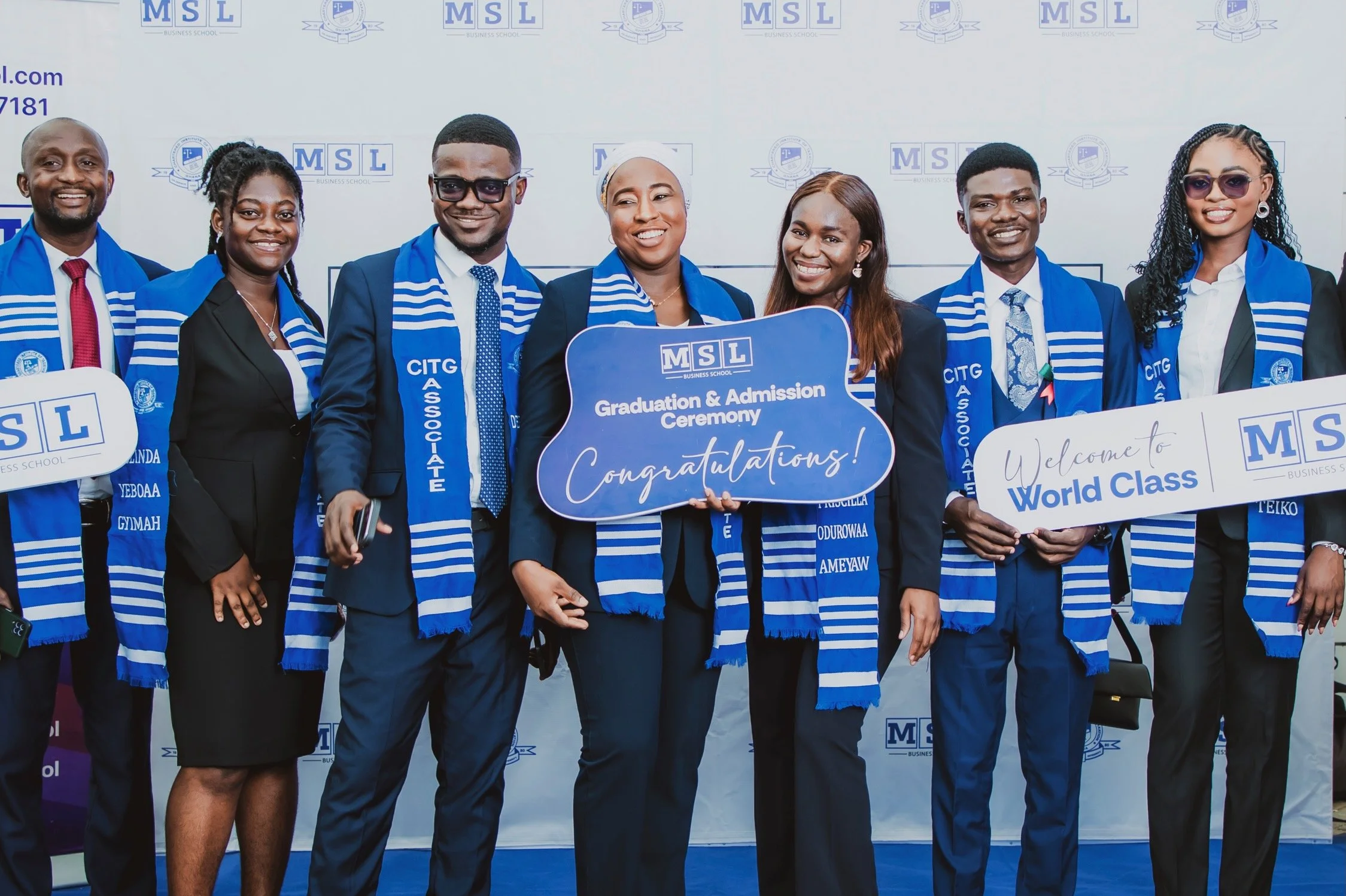 MSL Business School students from the graduating class at the 2026 CITG graduation in Accra