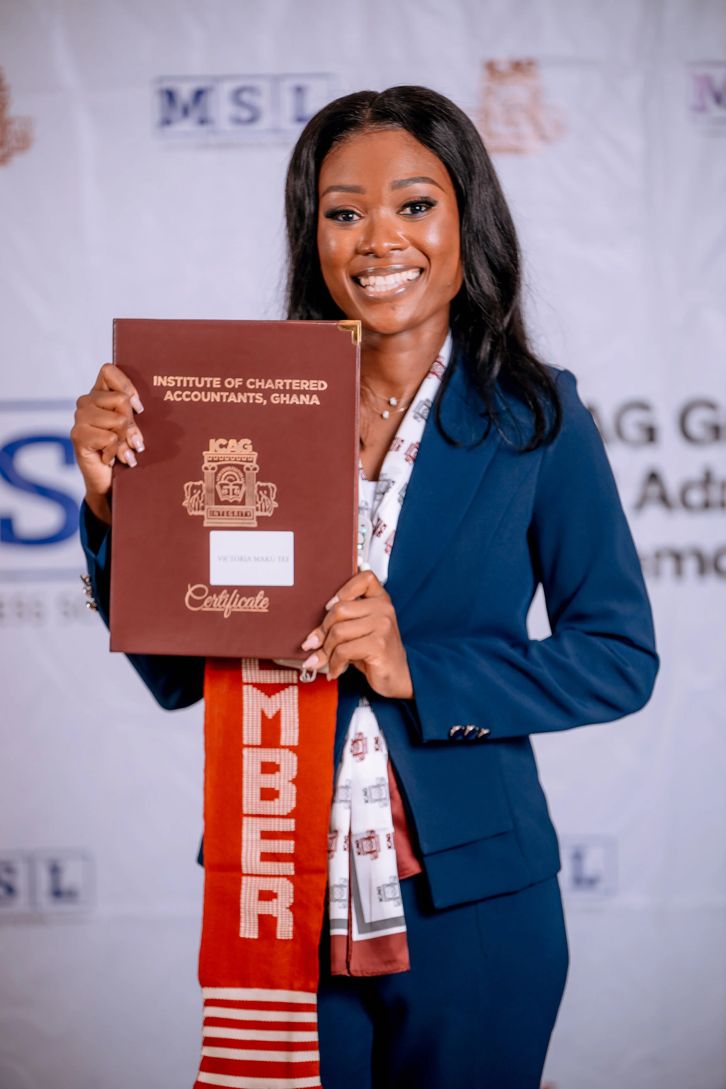 Victoria Nkunim Maku Tei at her ICAG graduation