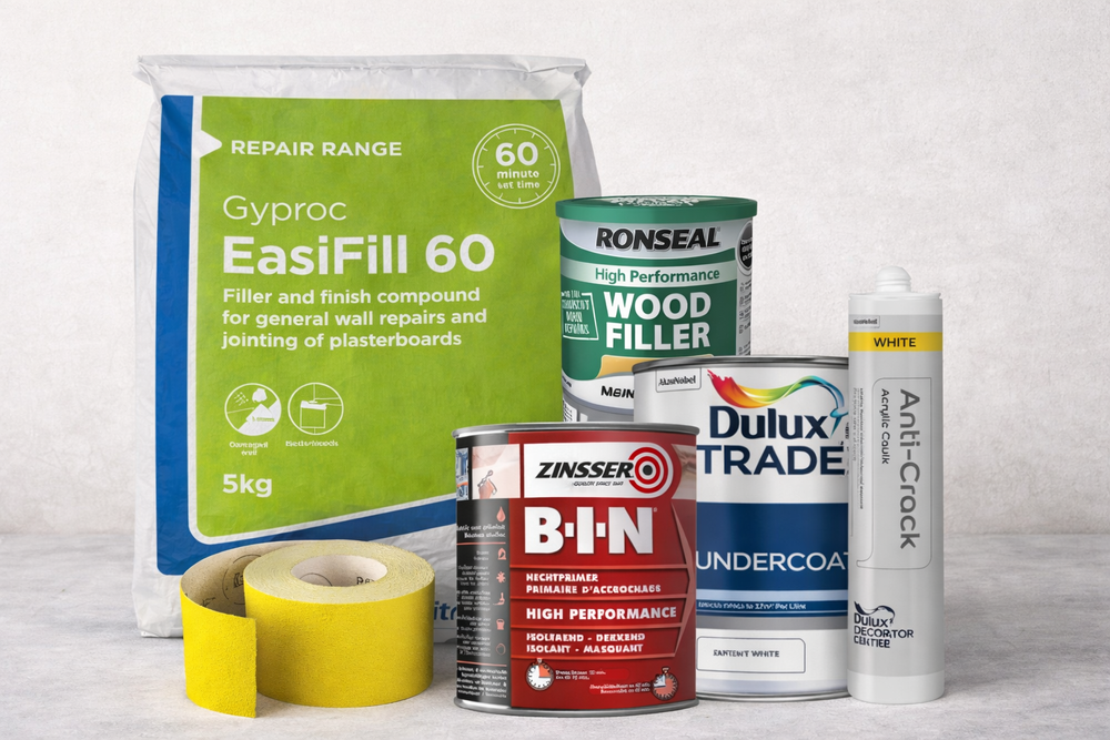 Prep products — Gyproc EasiFill, Zinsser B-I-N, Ronseal