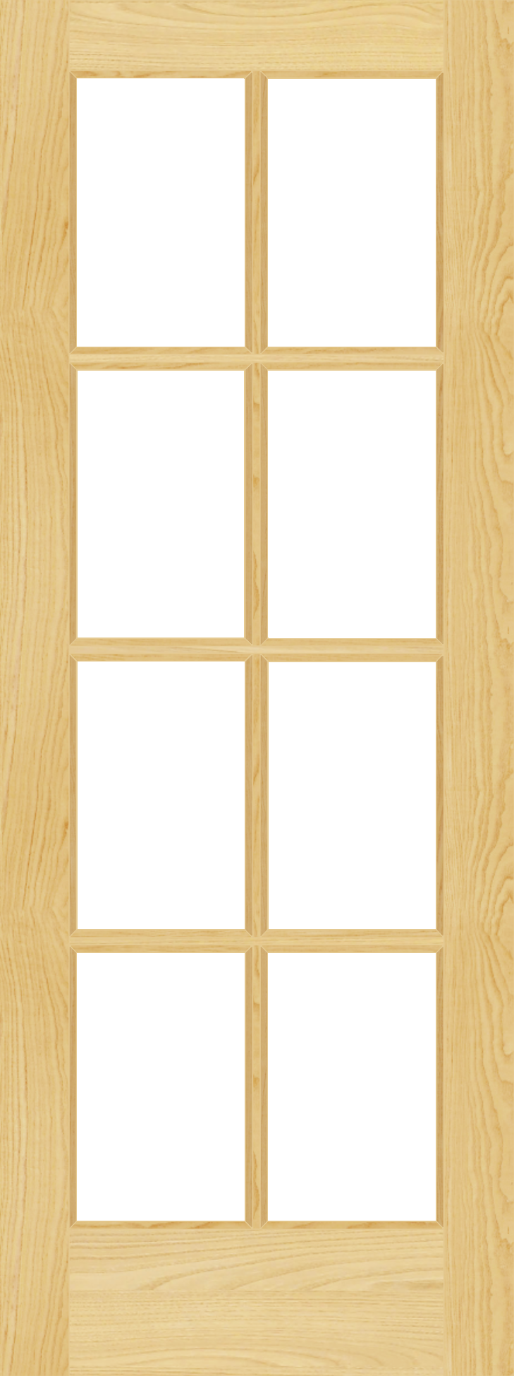 Wood door with glass and panel detailing
