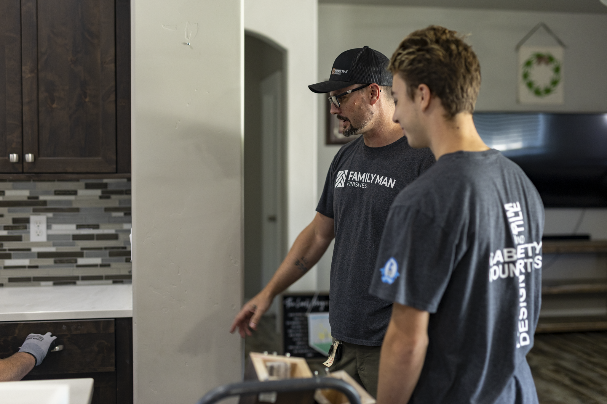 Door display and material selection area available through Family Man Finishes