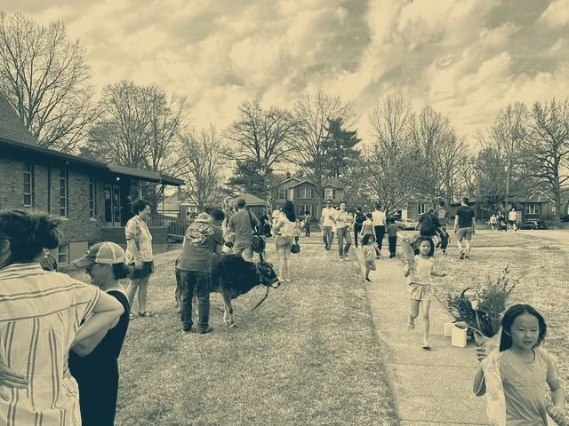 Families walking together at a Canaan gathering