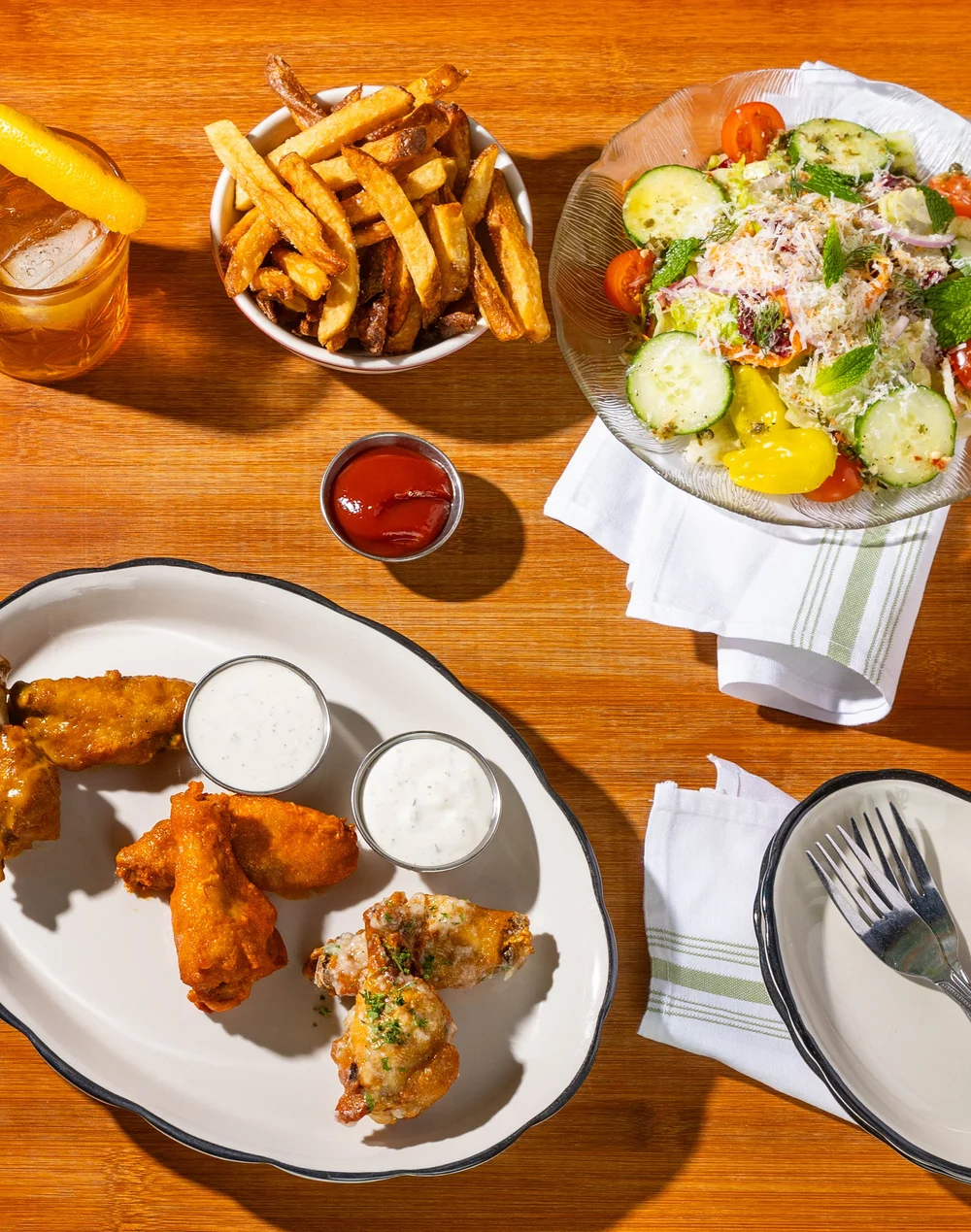 House fries and shared plates from The Babe catering