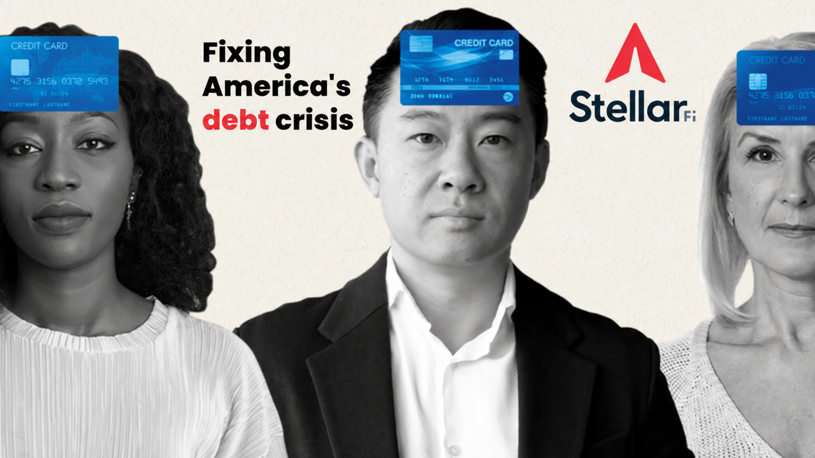 StellarFi brand film artwork with the word debt emphasized in red