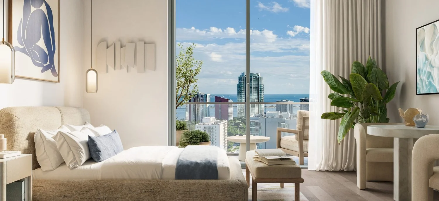 Quarto de unidade A1 com vista para Brickell
