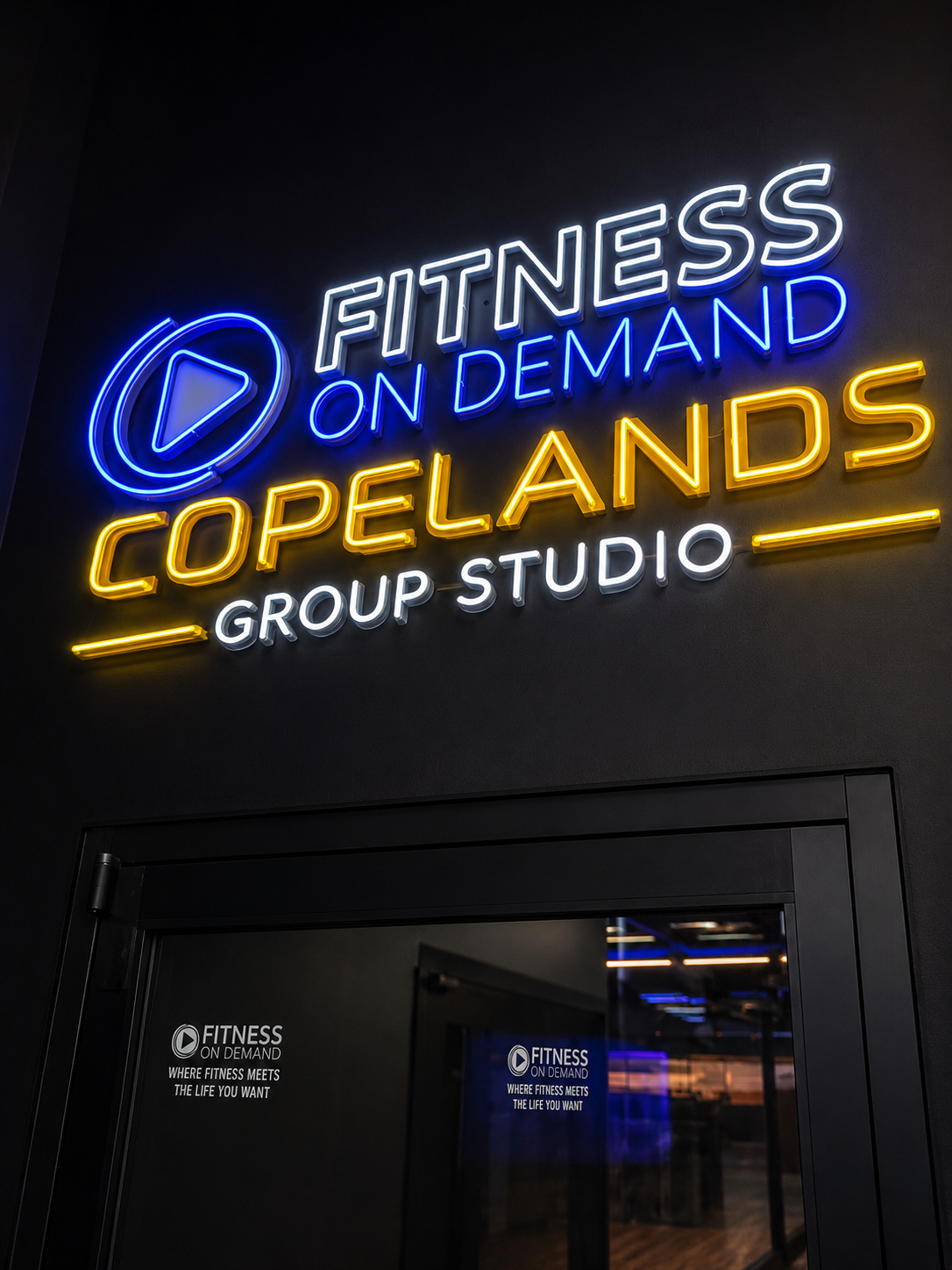 Fitness On Demand — Copelands Group Studio neon sign