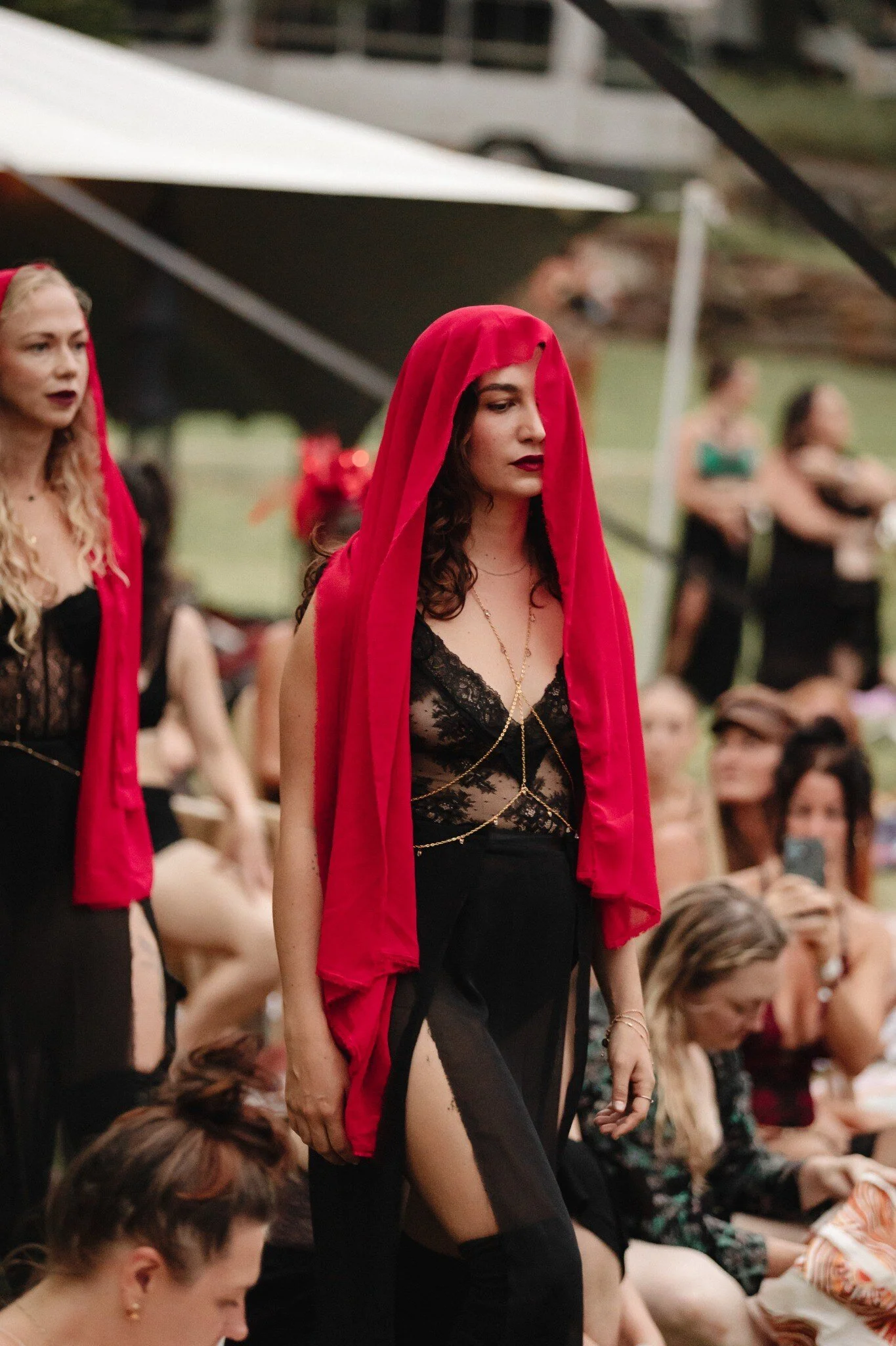 The Embodied Women entering the Roots Festival performance space