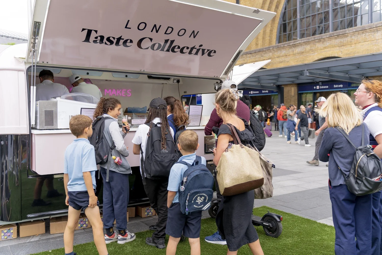 Guests at the London Taste Collective ice cream serving hatch