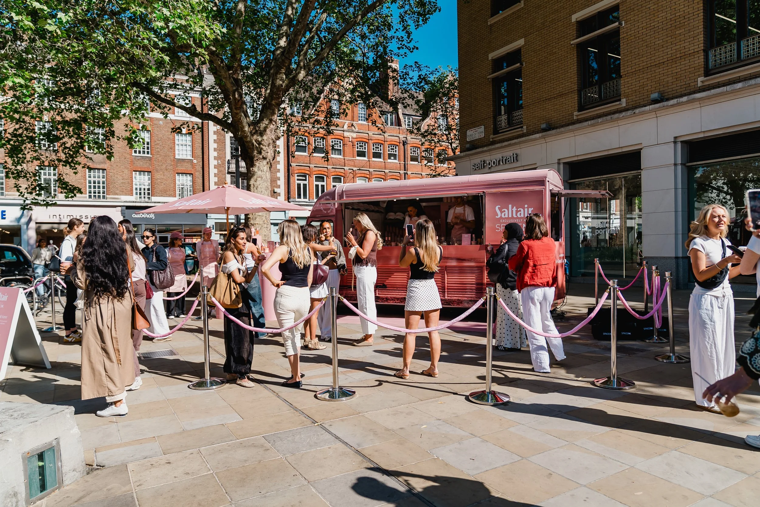 Guests exploring the Saltair and Space NK branded truck activation