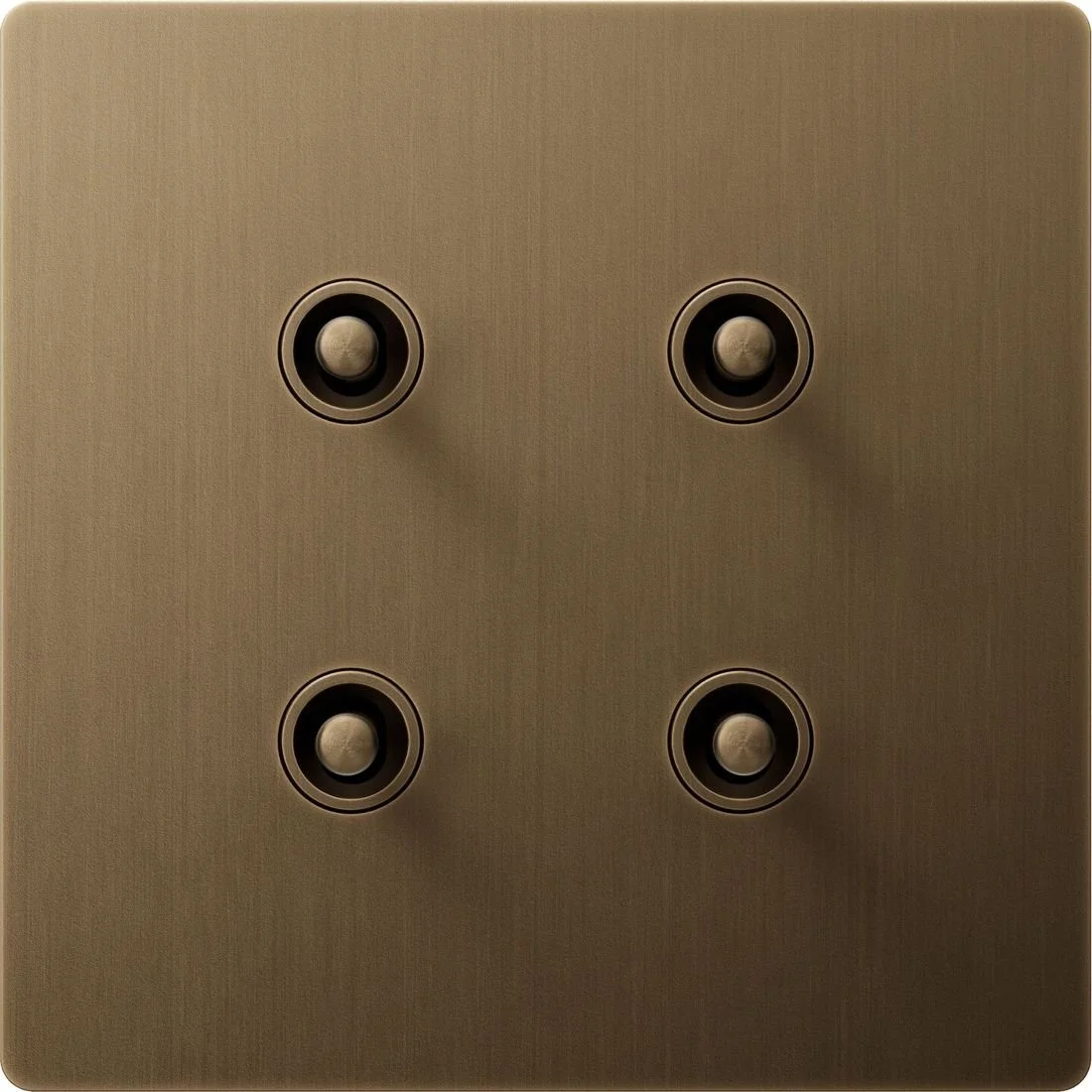 Aviena four-toggle square keypad in Aged Brass