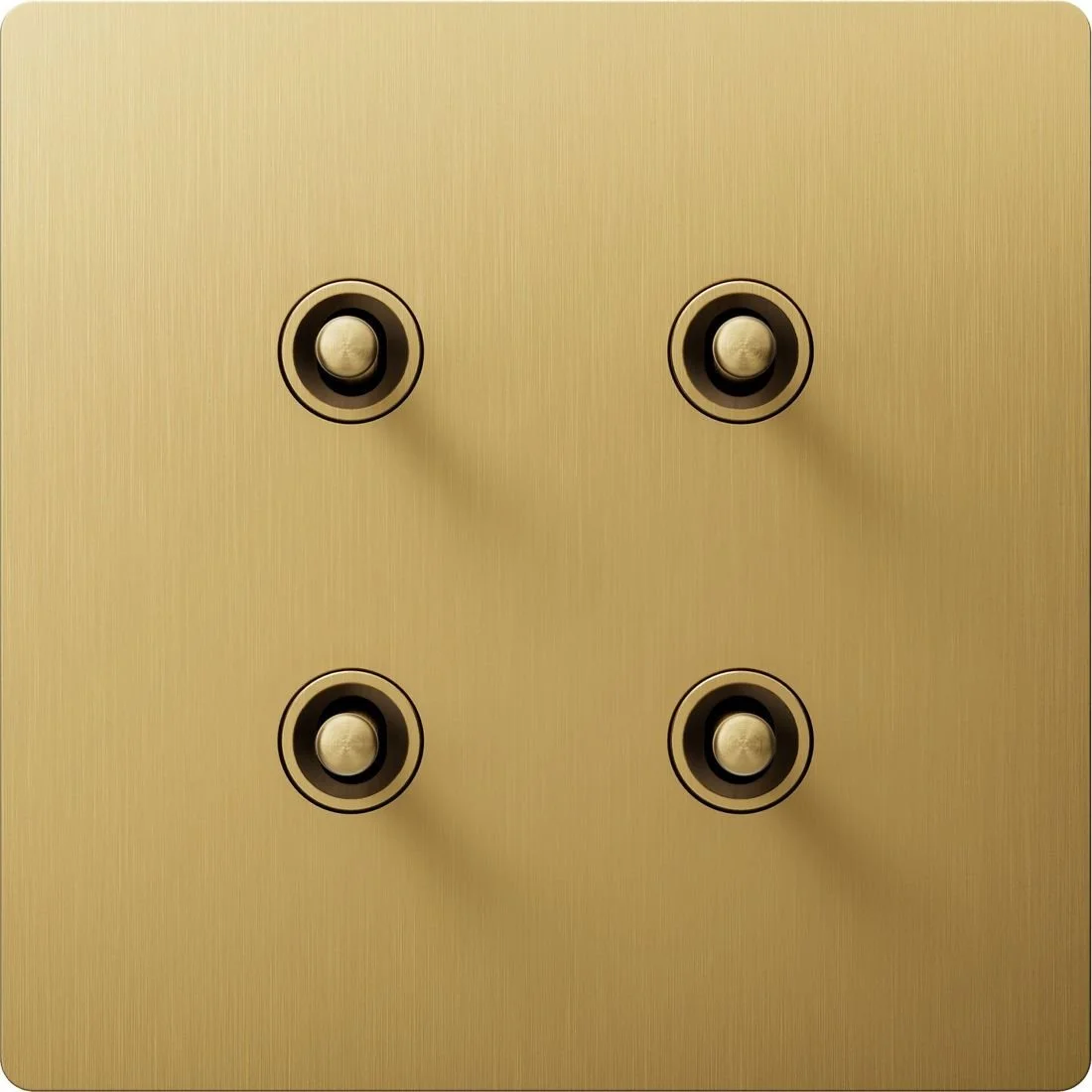 Aviena four-toggle square keypad in Brushed Brass